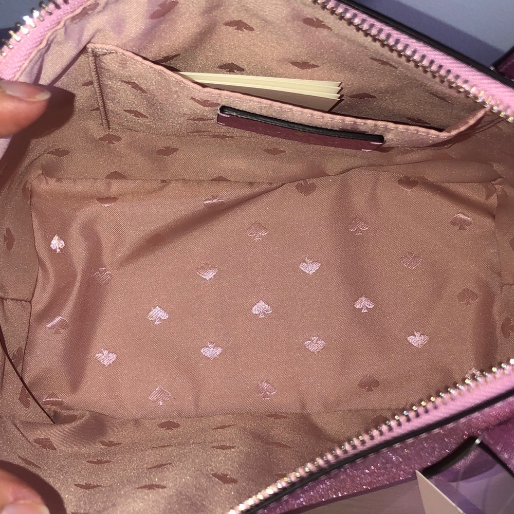 KATE♠️SPADE LOLA PINK GLITTER SATCHEL & WALLET - Picture 7 of 13
